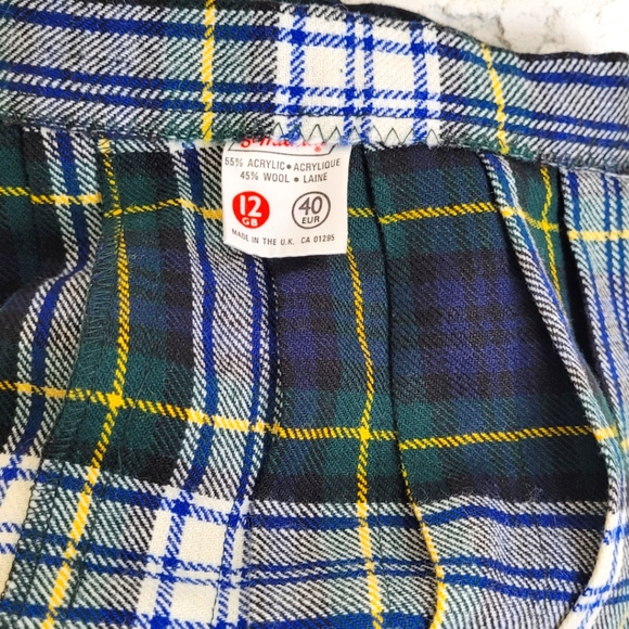 Vintage Celtic Wool Midi Length Kilt - Green & Blue Plaid, UK made. - Picture 7 of 7